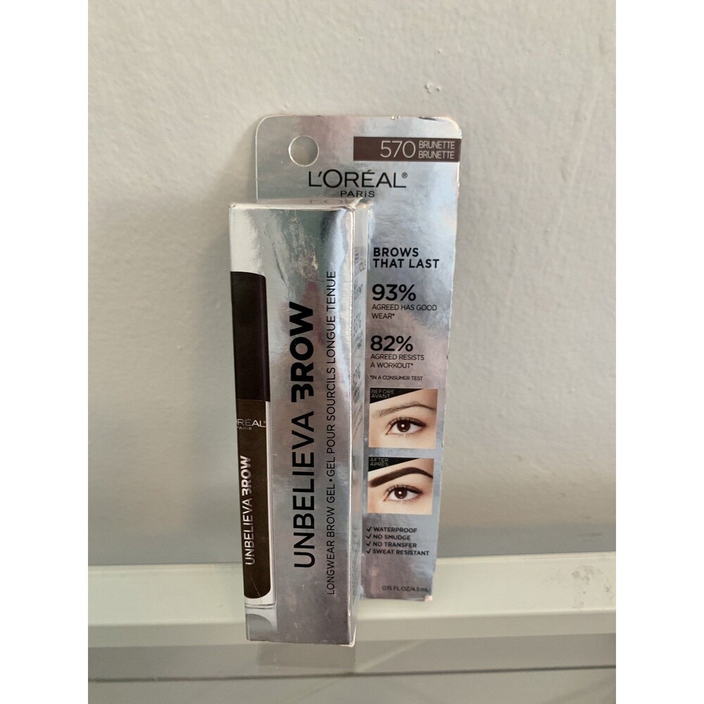 L'Oreal Paris Unbelieva-Brow Longwear Waterproof Tinted Brow Gel, 570 Brunette - Picture 2 of 5